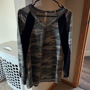 Camouflage Long Sleeve Top